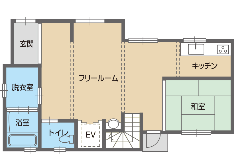 小規模多機能ホームアムール高石：フロア平面図